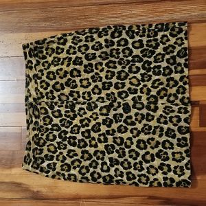 Lauren Ralph Lauren Petite Leopard Print Button Front Skirt 12P